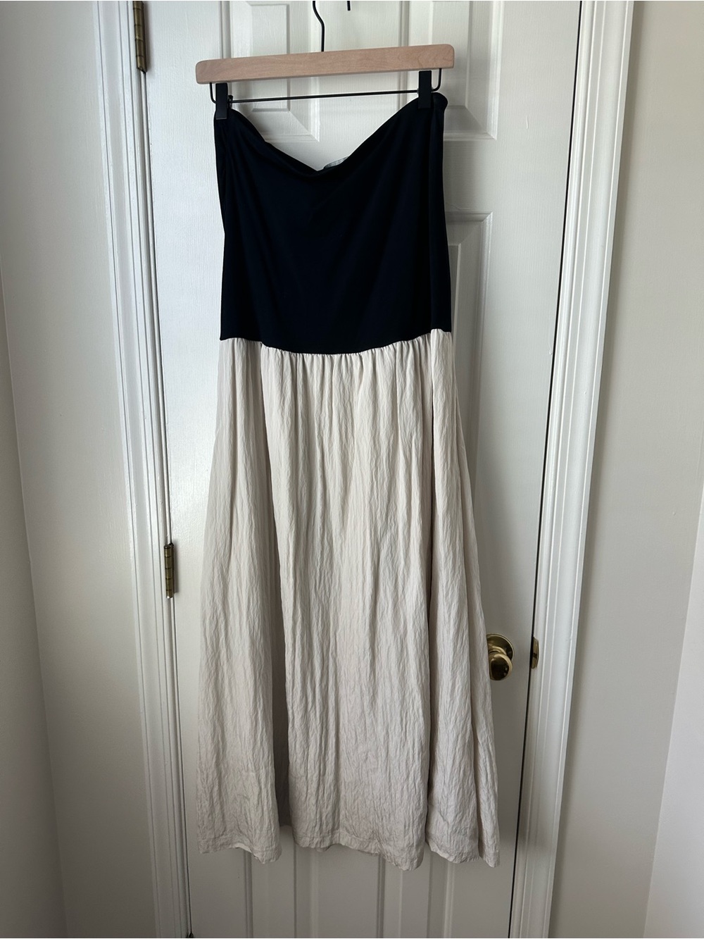 LOFT Versa Strapless Mixed Media Maxi Dress Size M